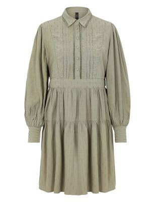 M&S Y.A.S Womens Blouson Sleeve Knee Length Shirt Dress