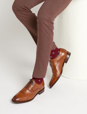 Jones Bootmaker Men's Leather Oxford Shoes - 7 - Tan, Tan,Black,Brown