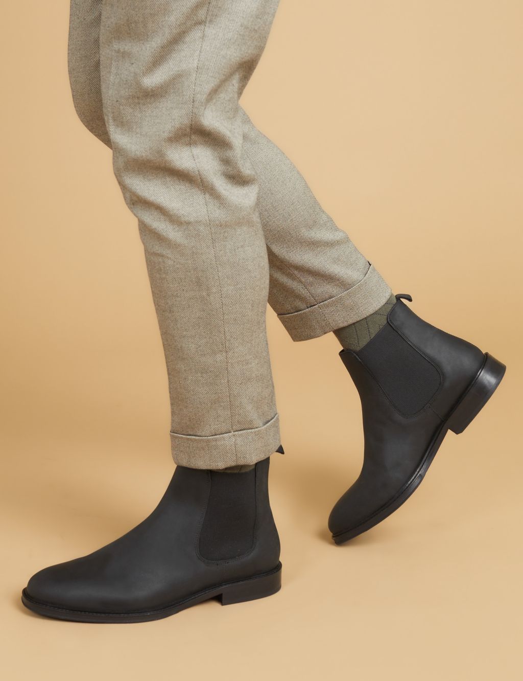 Leather Pull On Chelsea Boots