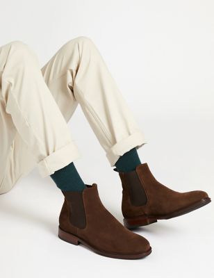 Jones Bootmaker Men's Leather Pull-on Chelsea Boots - 11 - Brown, Brown