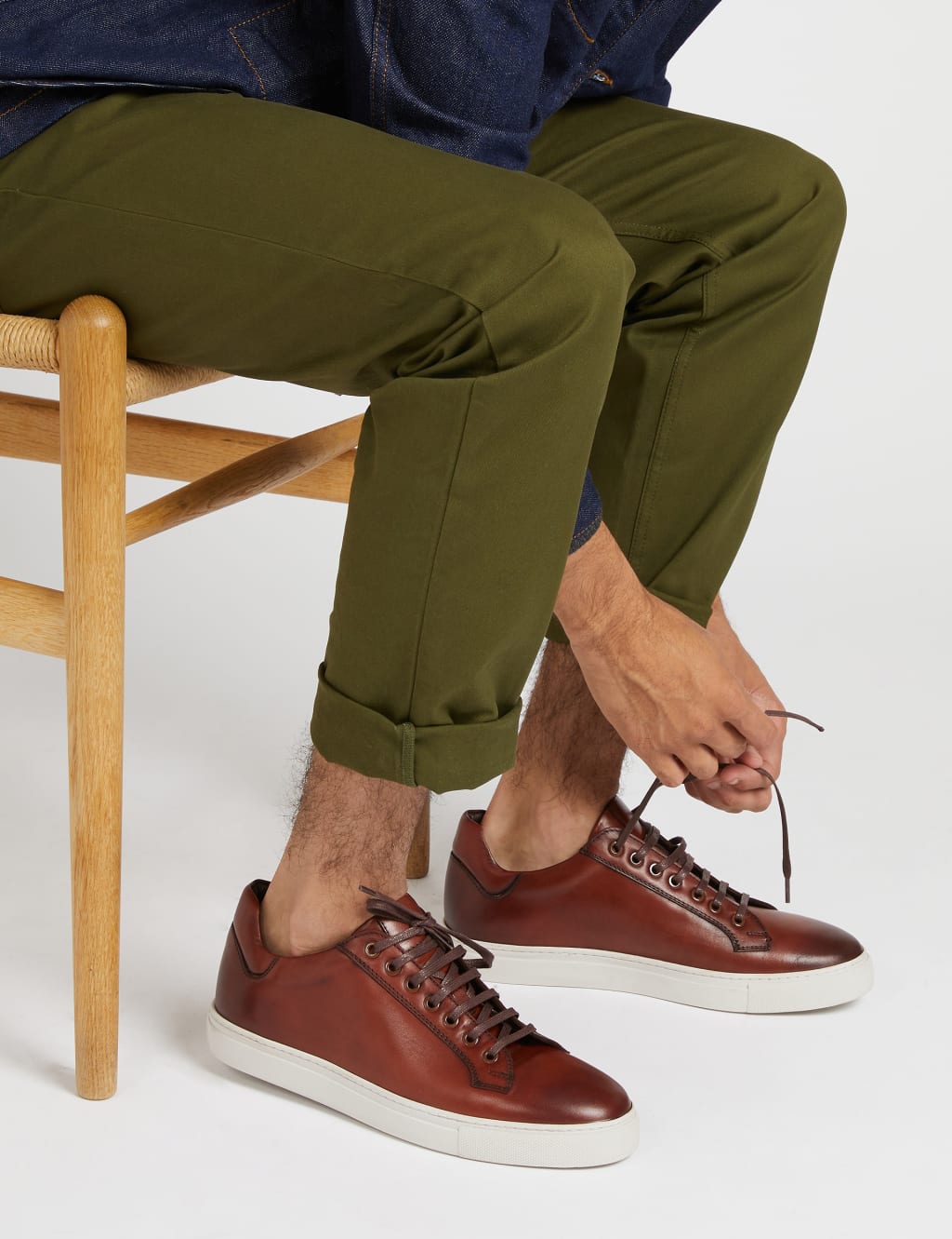 Mens leather trainers discount