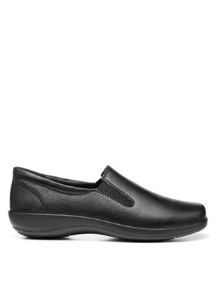 Hotter Women's Glove II Wide Fit Leather Flat Boat Shoes - 4.5 - Black, Black