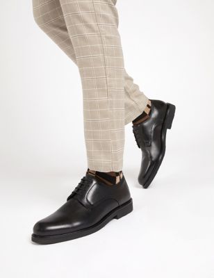 Jones Bootmaker Men's Leather Derby Shoes - 7 - Black, Black