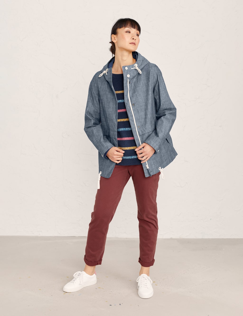 Pure Cotton Waterproof Hooded Raincoat image 1
