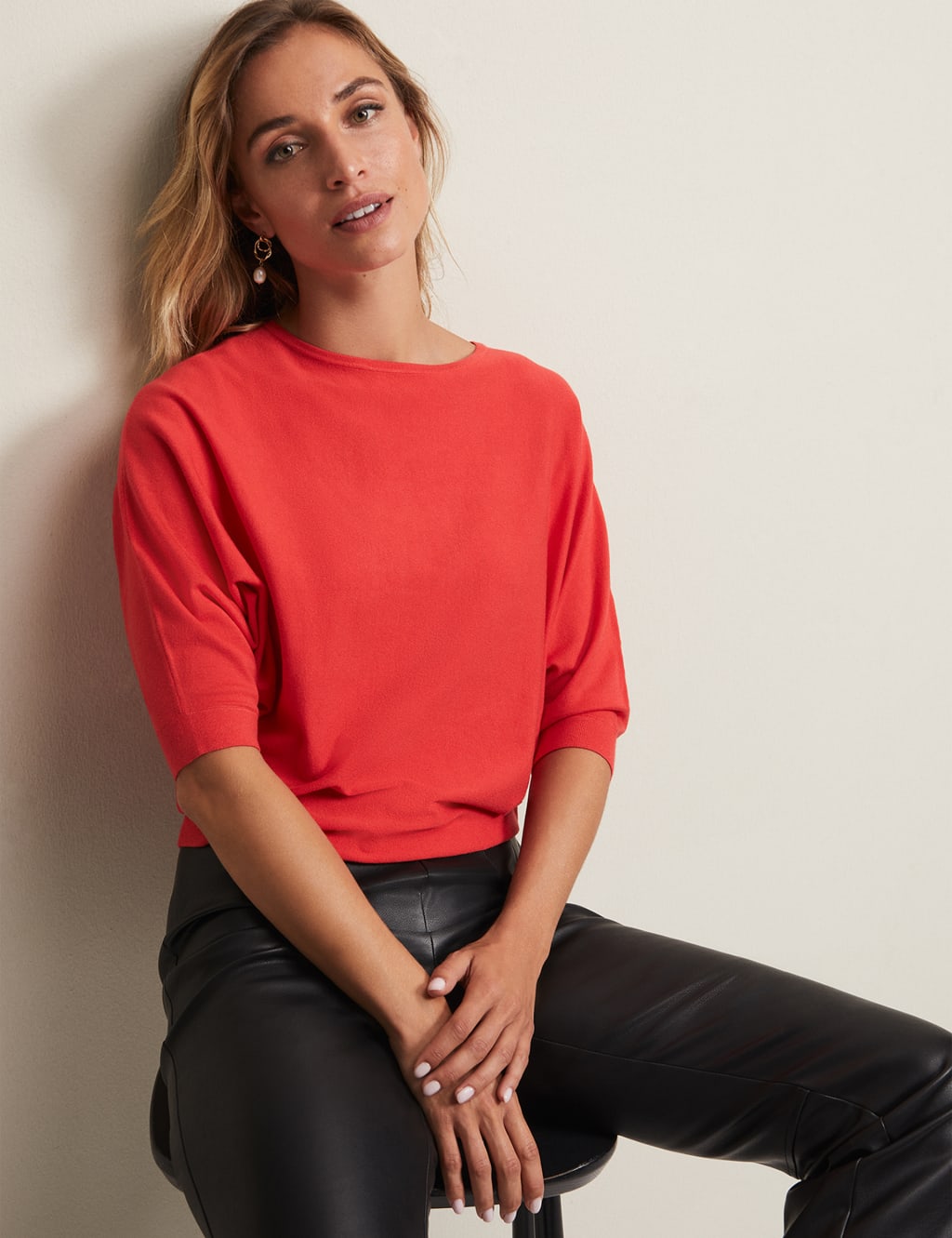Slash Neck Batwing Sleeve Jumper image 5