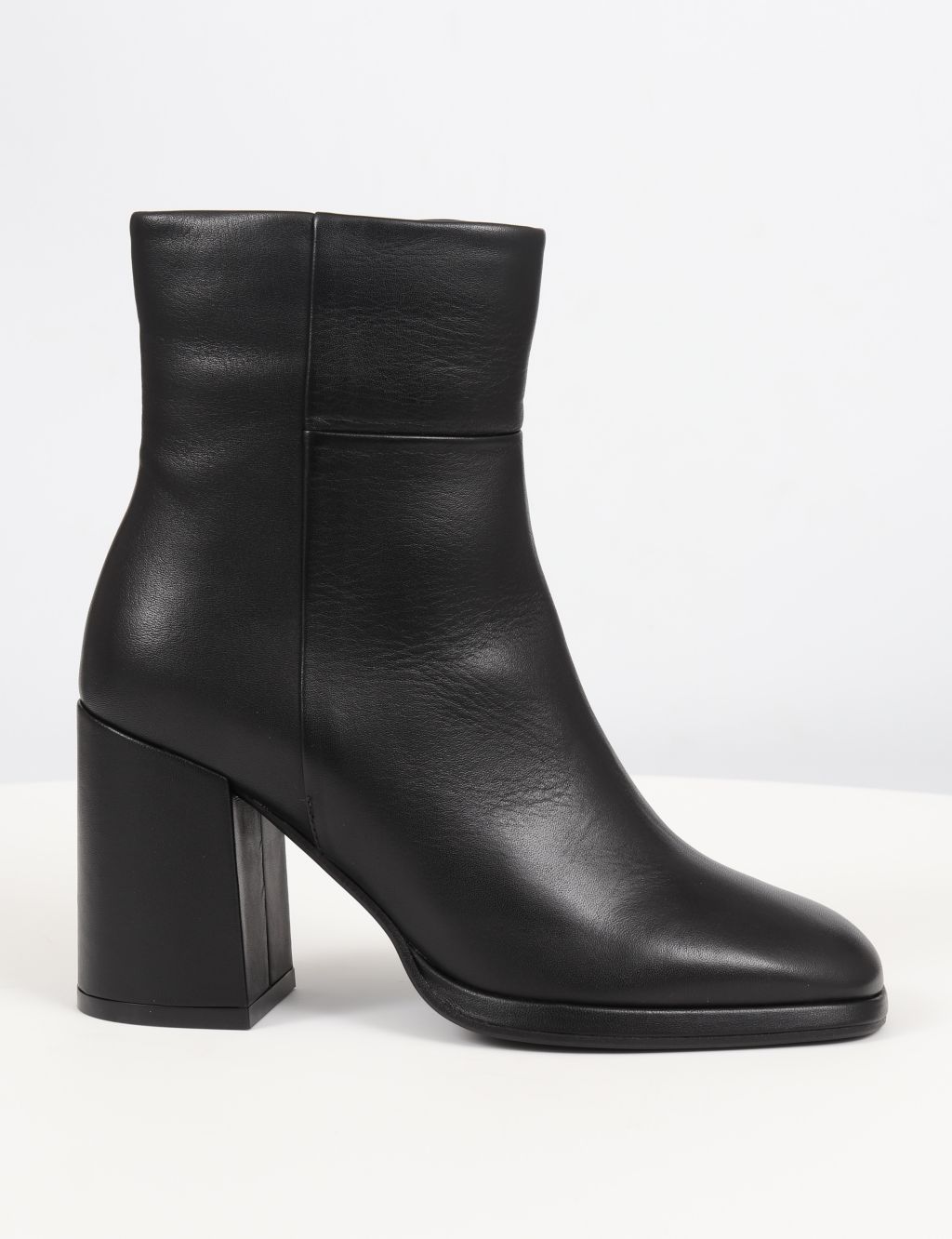 Leather Block Heel Square Toe Ankle Boots image 2