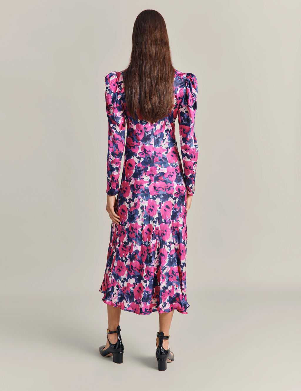 Floral High Neck Midaxi Column Dress image 4