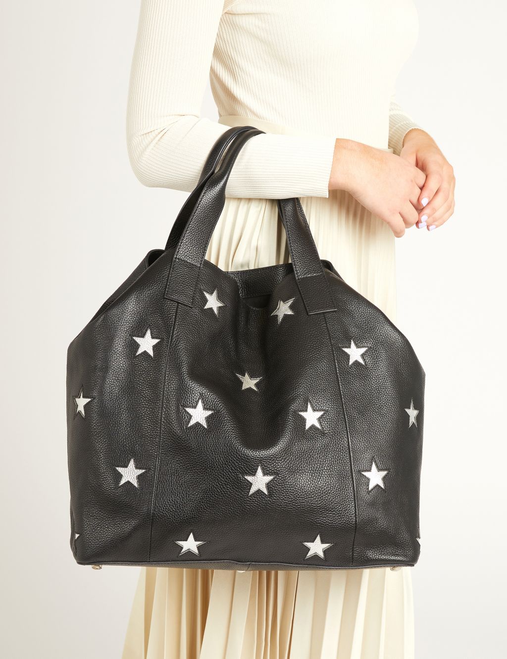 Leather Star Tote Bag