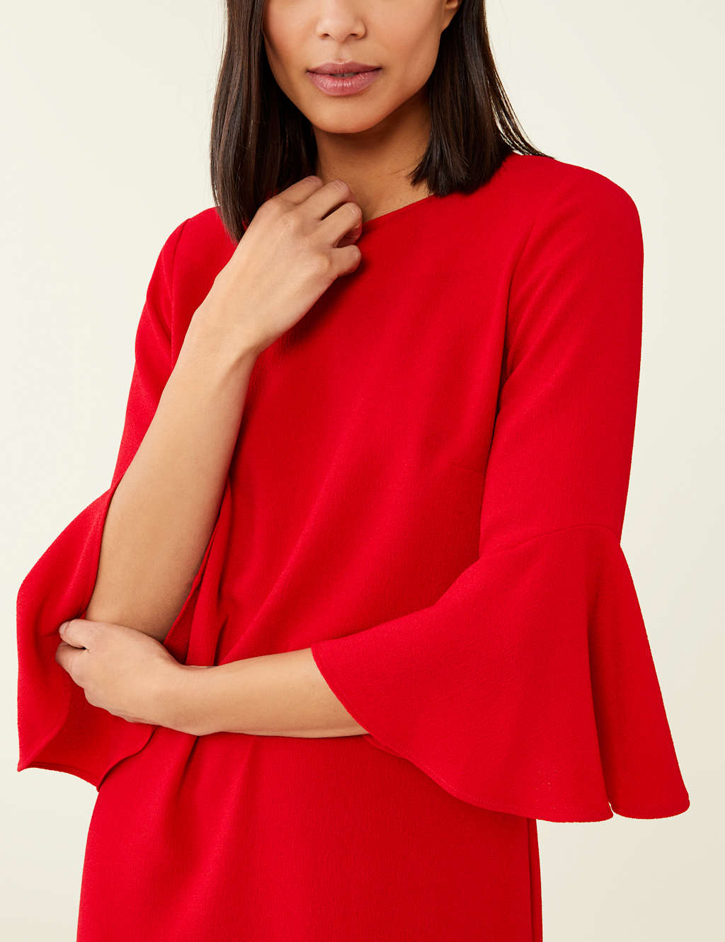 Round Neck Knee Length Swing Dress image 3