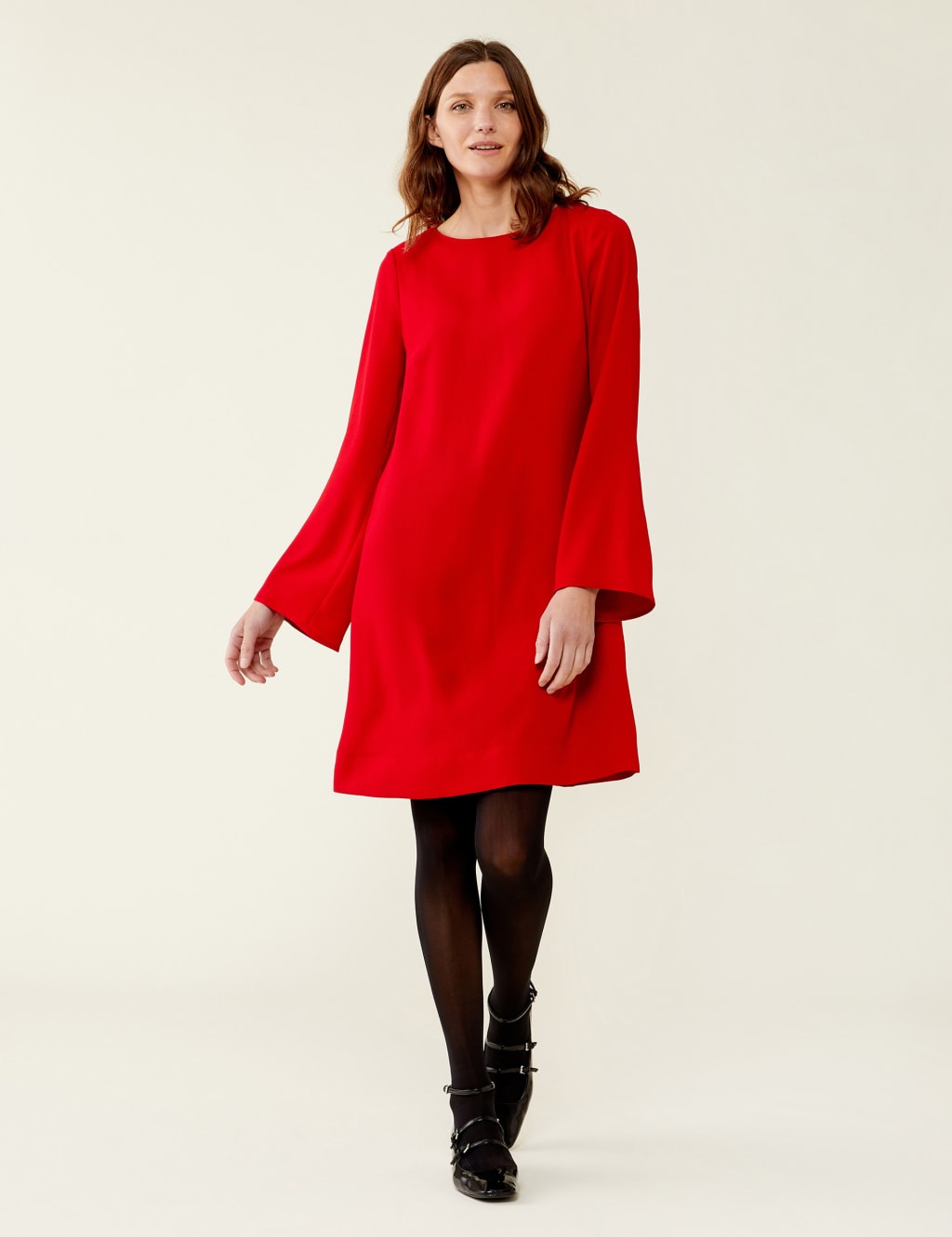 Round Neck Knee Length Swing Dress image 3