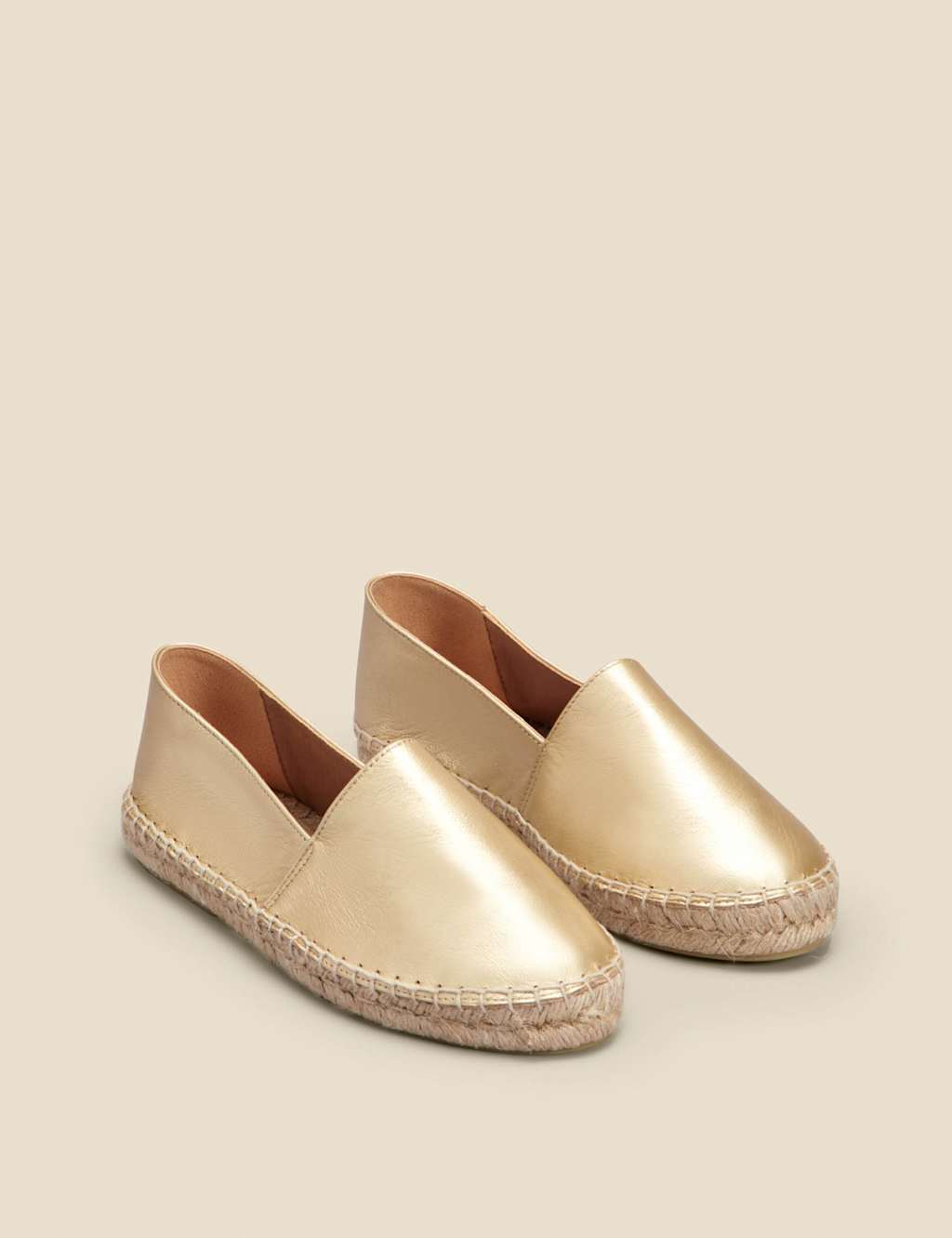 Leather Metallic Flat Espadrilles image 2
