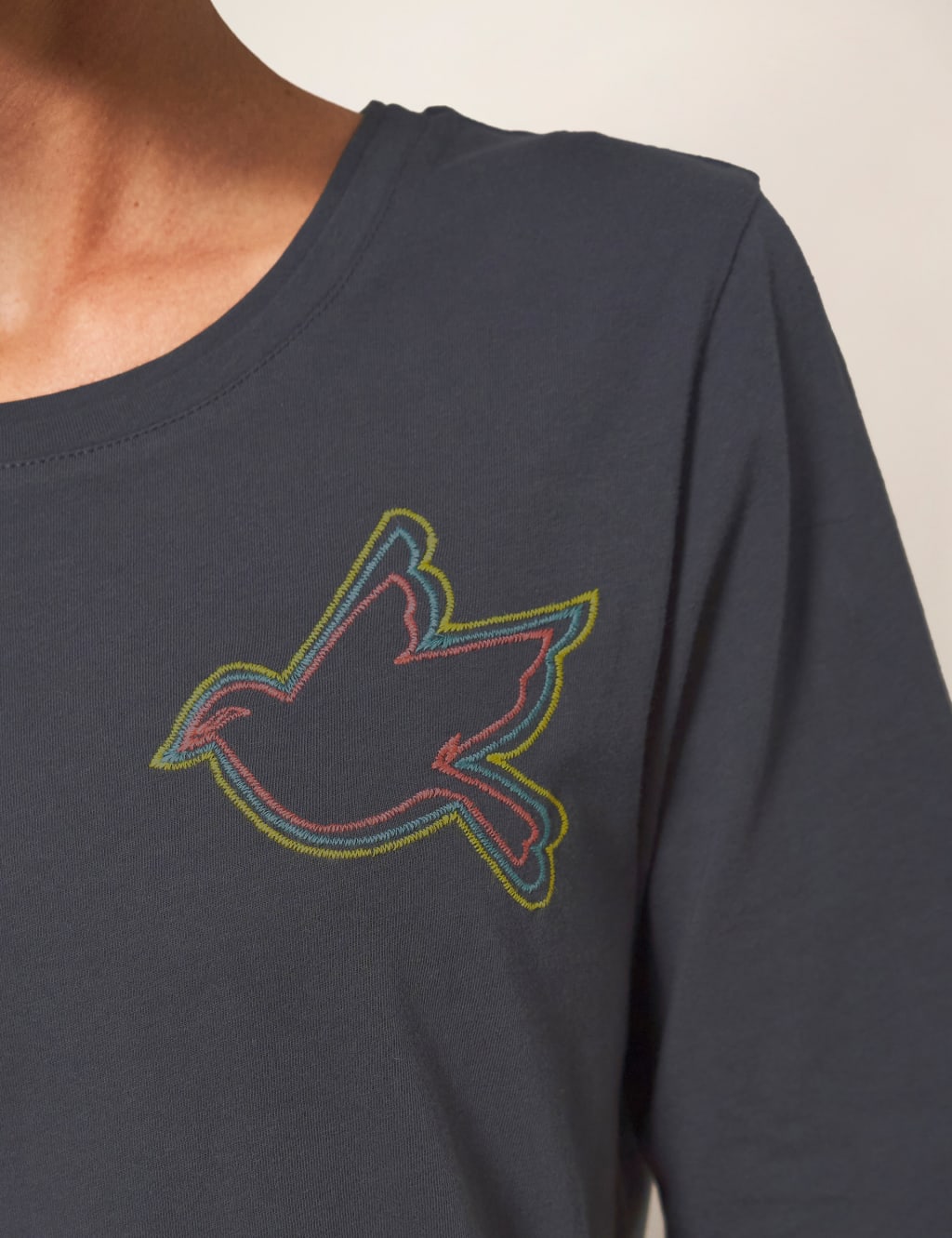 Pure Cotton Embroidered T-Shirt image 4