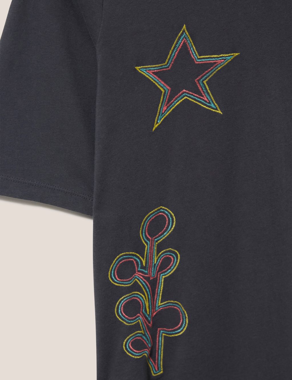 Pure Cotton Embroidered T-Shirt image 5