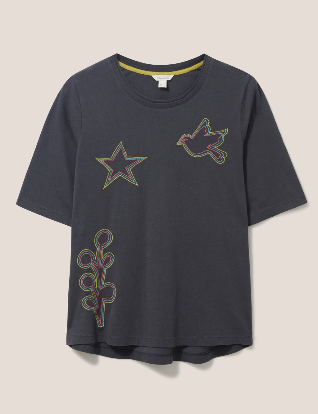 Pure Cotton Embroidered T-Shirt image 2