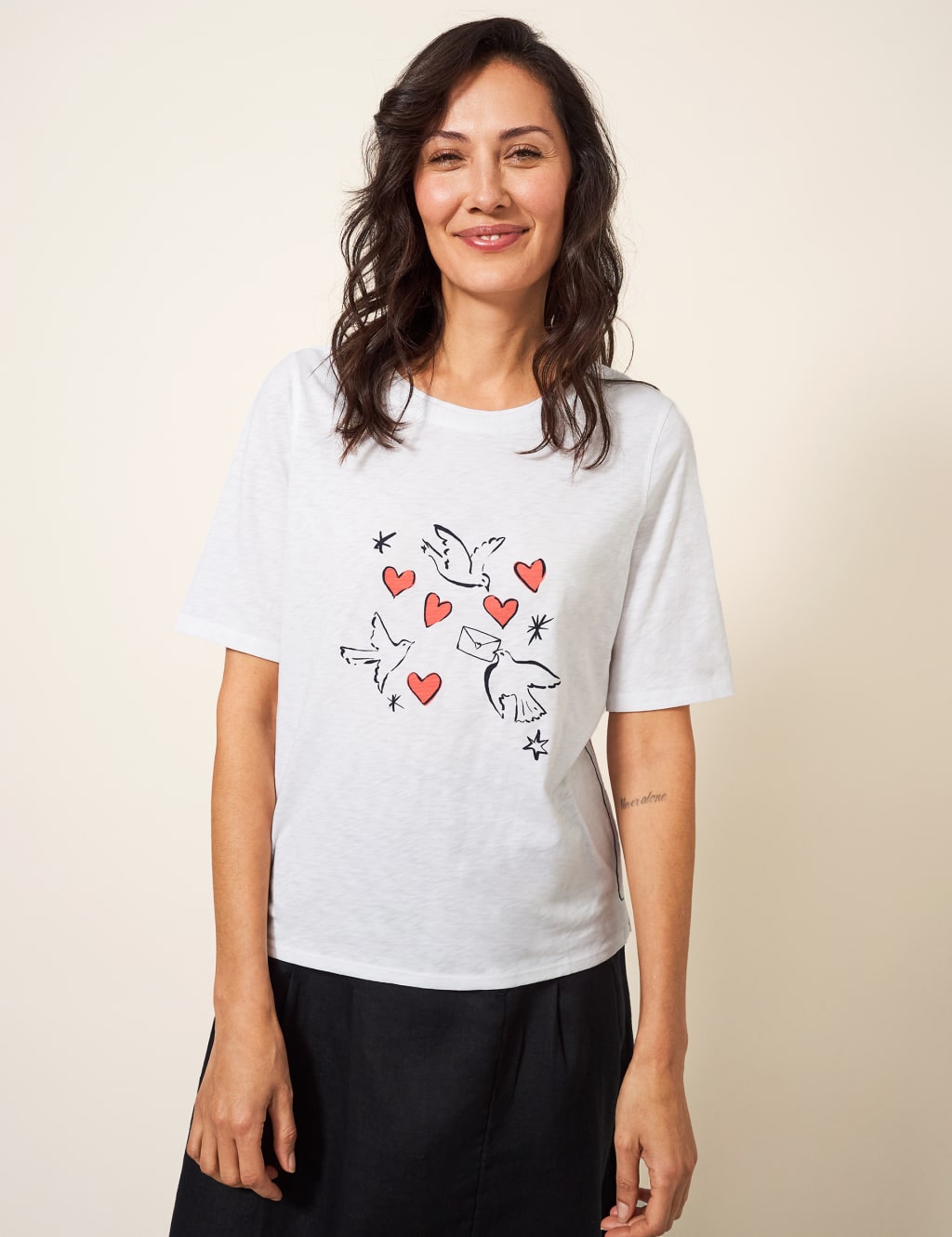 Pure Cotton Bird Print T-Shirt image 1