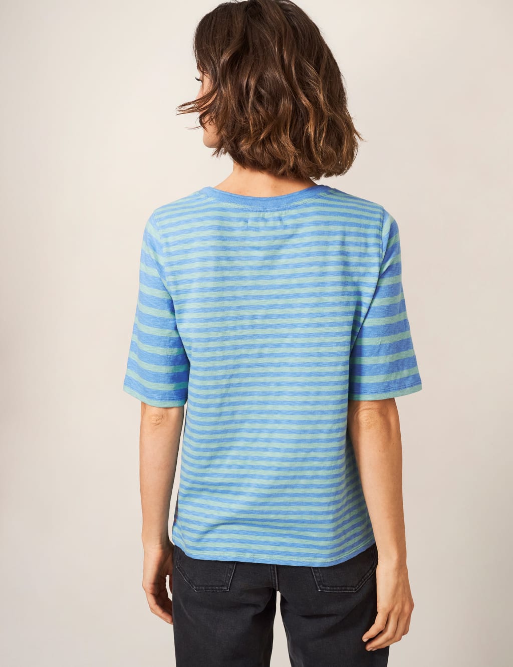 Pure Cotton Striped Crew Neck T-Shirt image 3