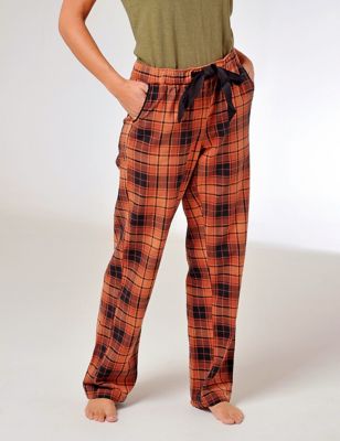 Burgs Womens Pure Cotton Checked Pyjama Bottoms - 10 - Red Mix, Red Mix