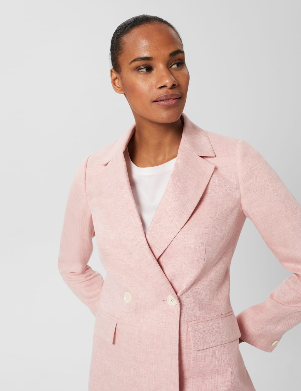 Pure Linen Relaxed Double Breasted Blazer image 3