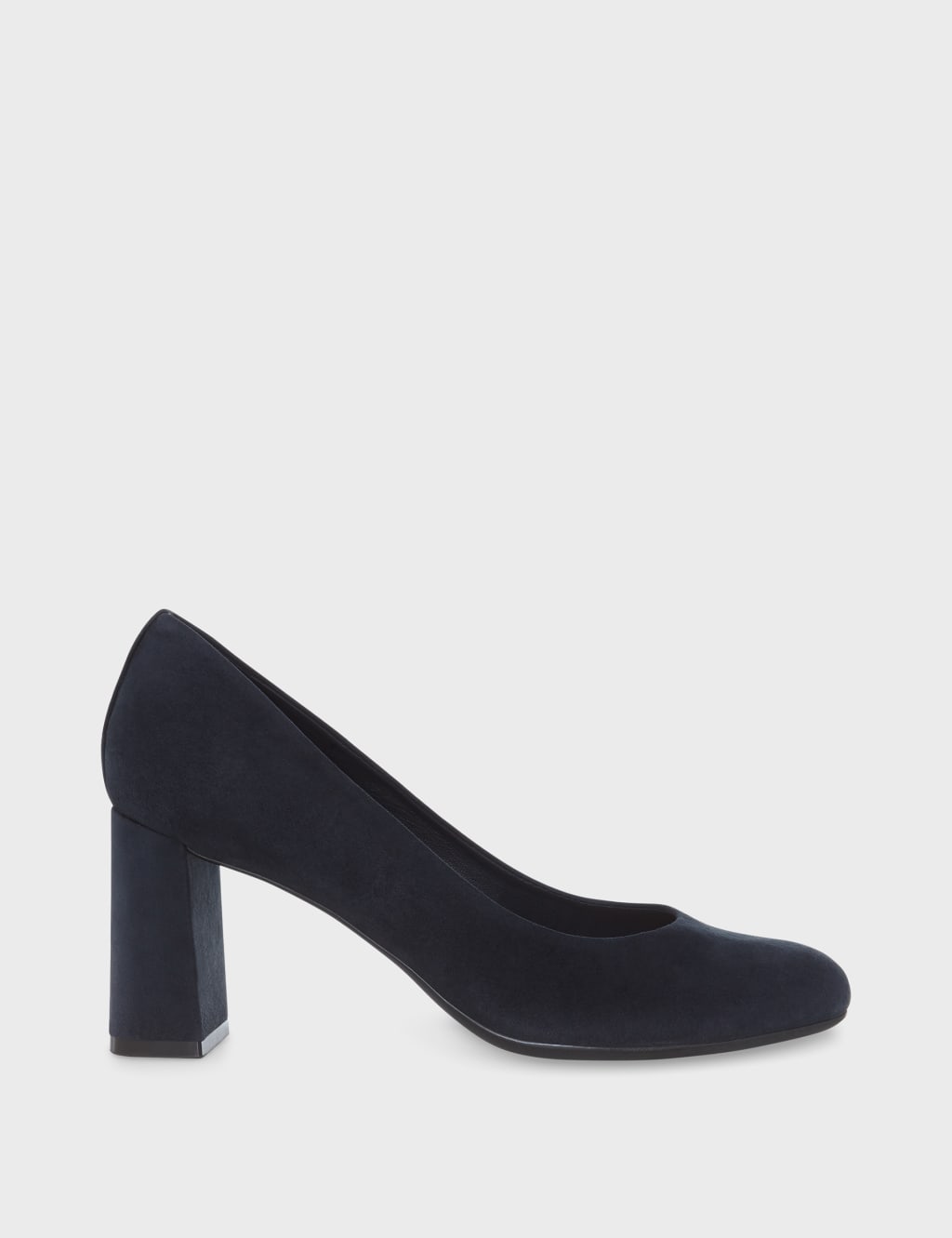 Suede Block Heel Court Shoes