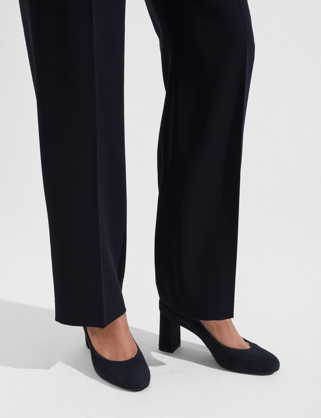 Suede Block Heel Court Shoes image 6