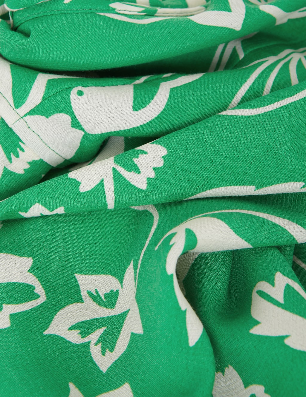 Leaf Print Tie Neck Frill Detail Blouse image 6
