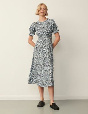 Buy Printed Puff Sleeve Midi Tea Dress | Finery London | M&S