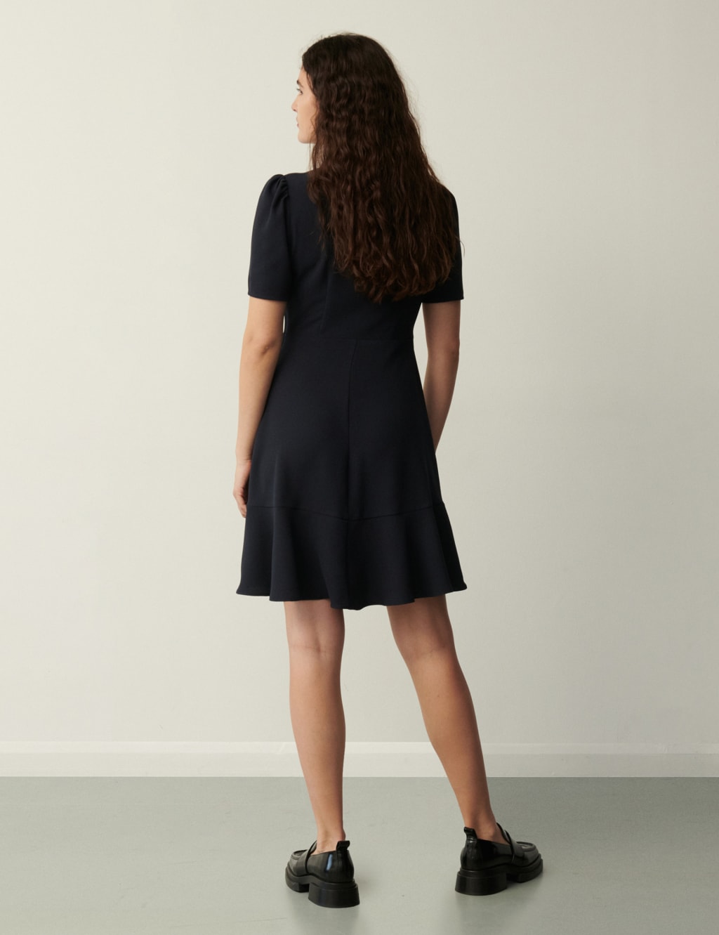 Button Front Mini Tiered Shirt Dress image 3