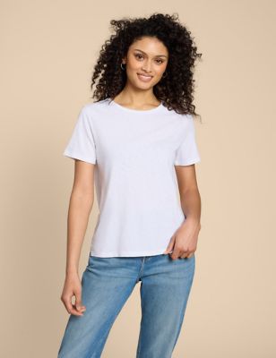 White Stuff Women's Pure Cotton T-Shirt - 16, White
