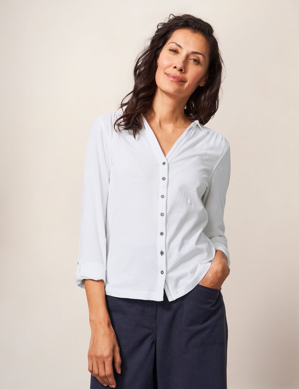 Organic Cotton Embroidered Collared Shirt image 3