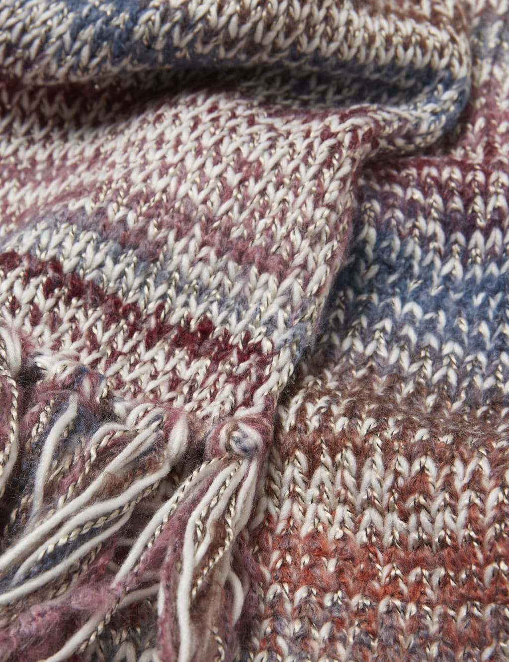 Knitted Space Dye Tassel Scarf image 2