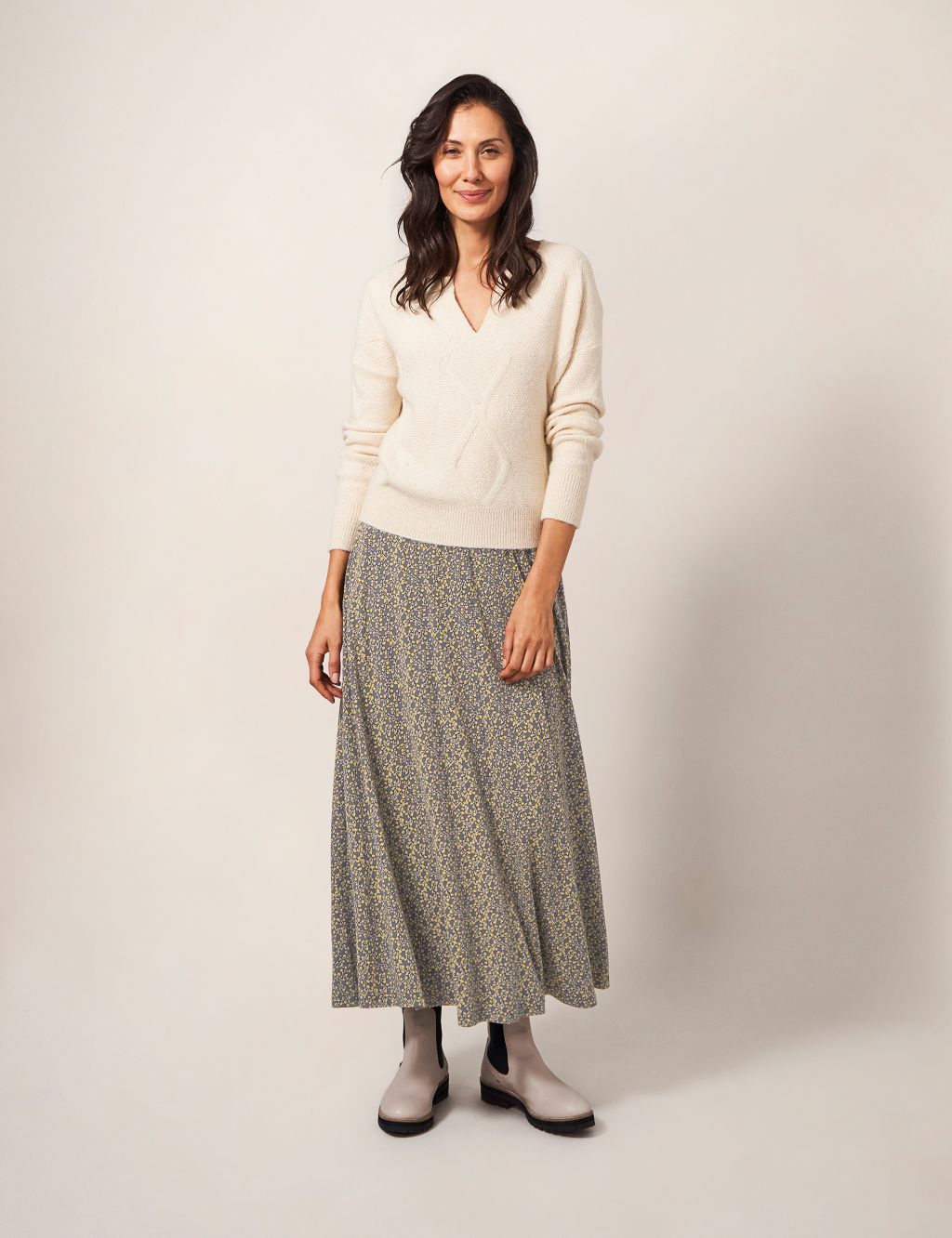 Printed Midaxi A-Line Skirt image 1