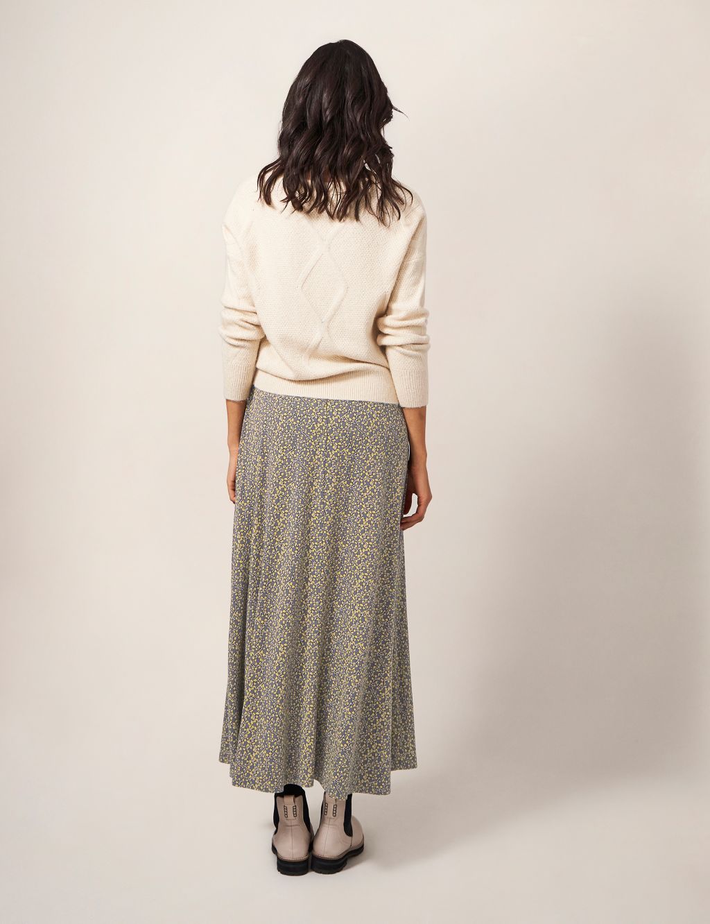 Printed Midaxi A-Line Skirt image 3