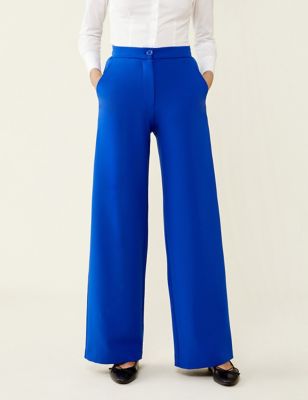 Finery London Womens Wide Leg Trousers - 10 - Blue, Blue