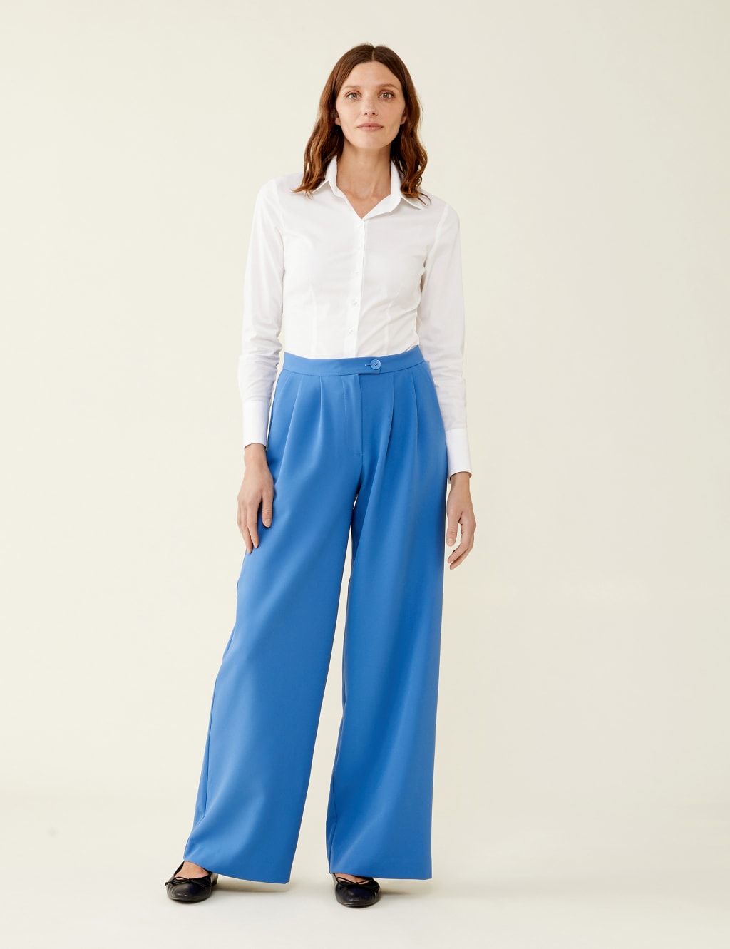 Elasticated Waist Wide Leg Trousers image 1