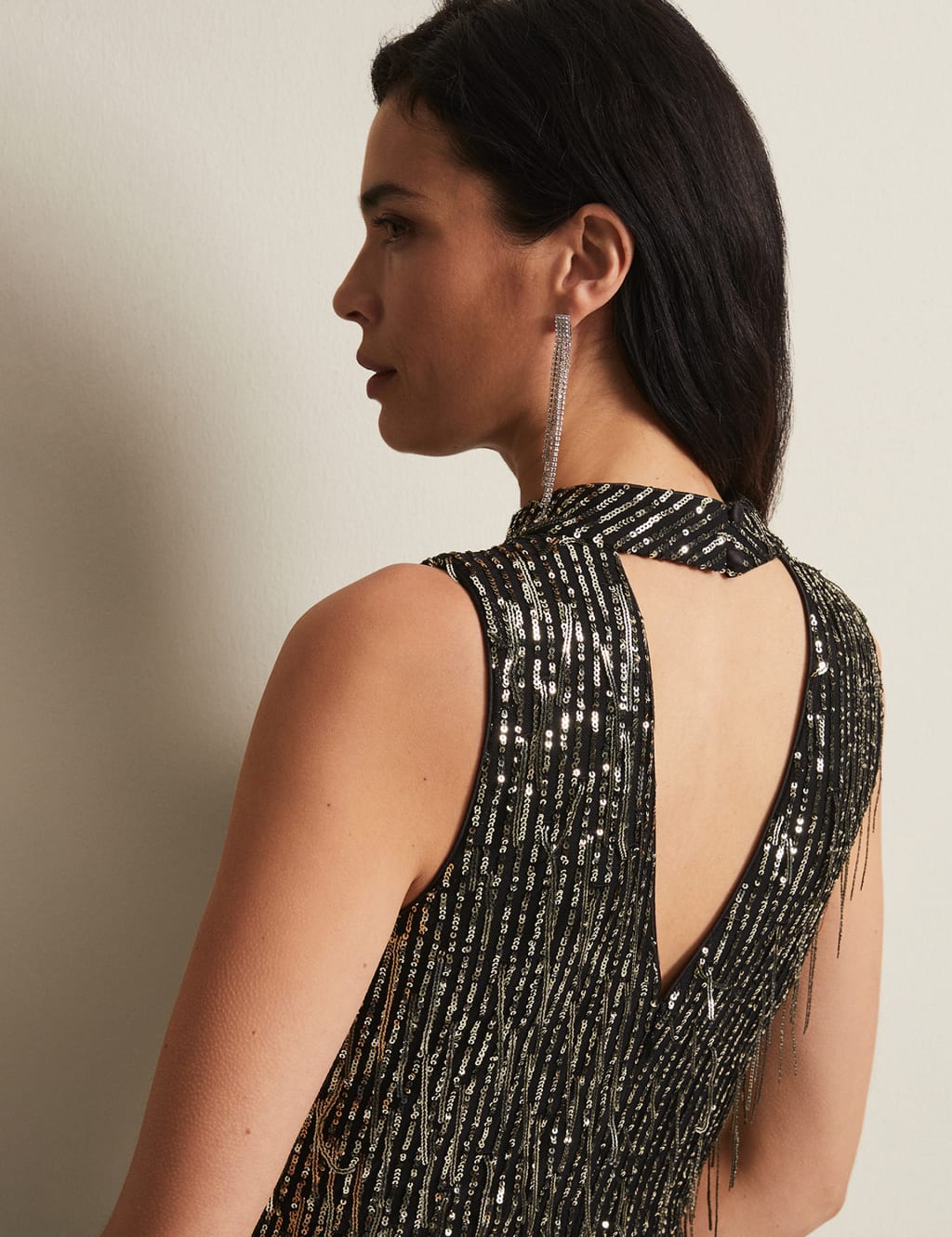 Sequin Round Neck Maxi Column Dress image 6