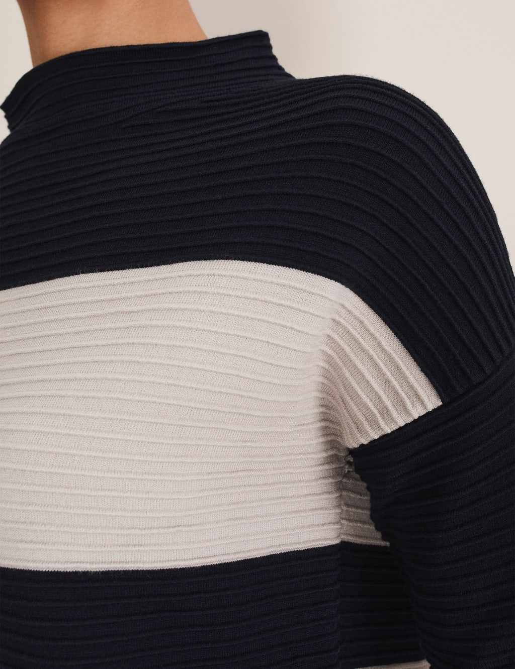 Colour Block Funnel Neck Jumper Dress image 2