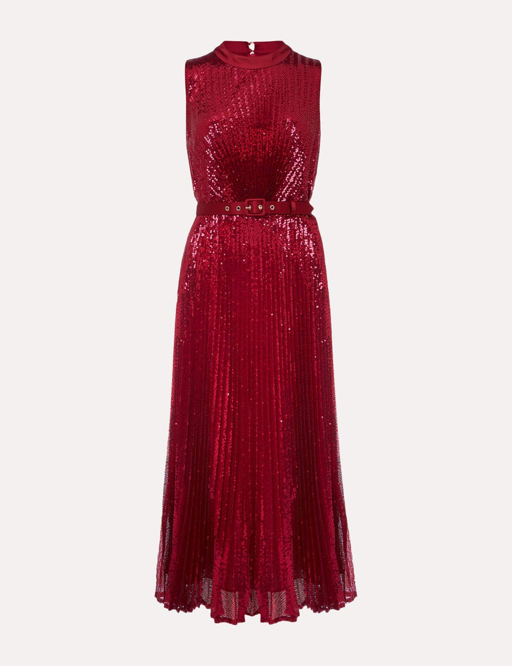 Sequin Belted Midi Tea Dress image 2
