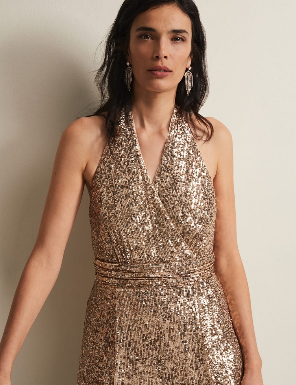 Sequin Sleeveless Waisted Wide Leg Jumpsuit image 7