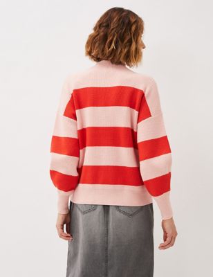 M&S Phase Eight Womens Striped Funnel Neck Jumper