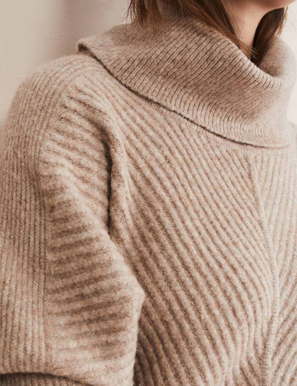 Funnel Neck Knee Length Jumper Dress image 2