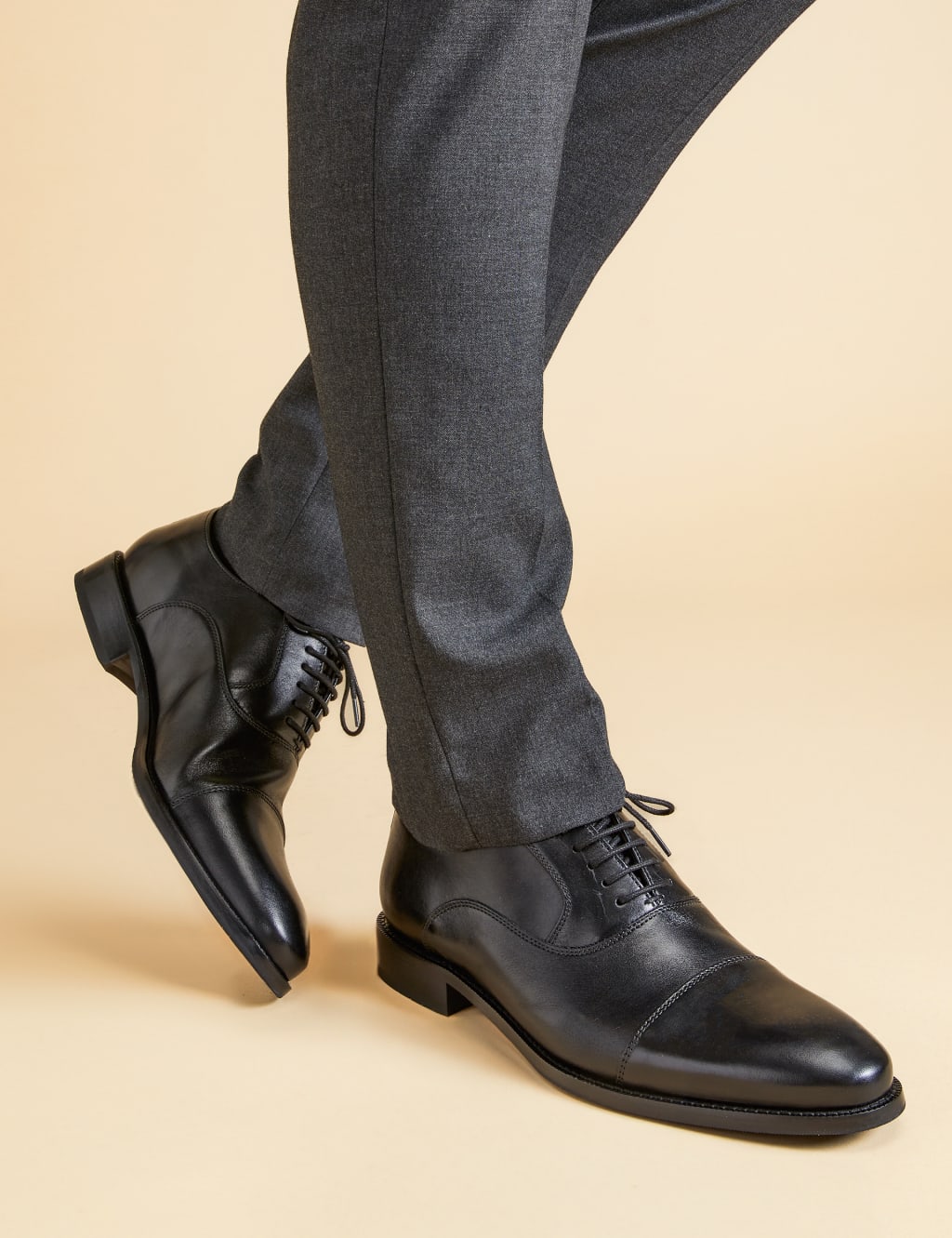 Wide Fit Leather Oxford Shoes