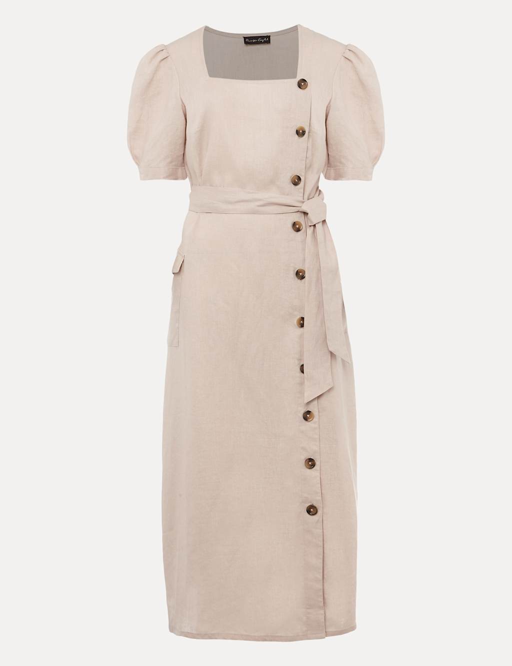Pure Linen Square Neck Shift Dress image 2