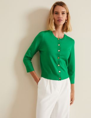 Phase Eight Women's Button Detail Cardigan - S - Green, Green