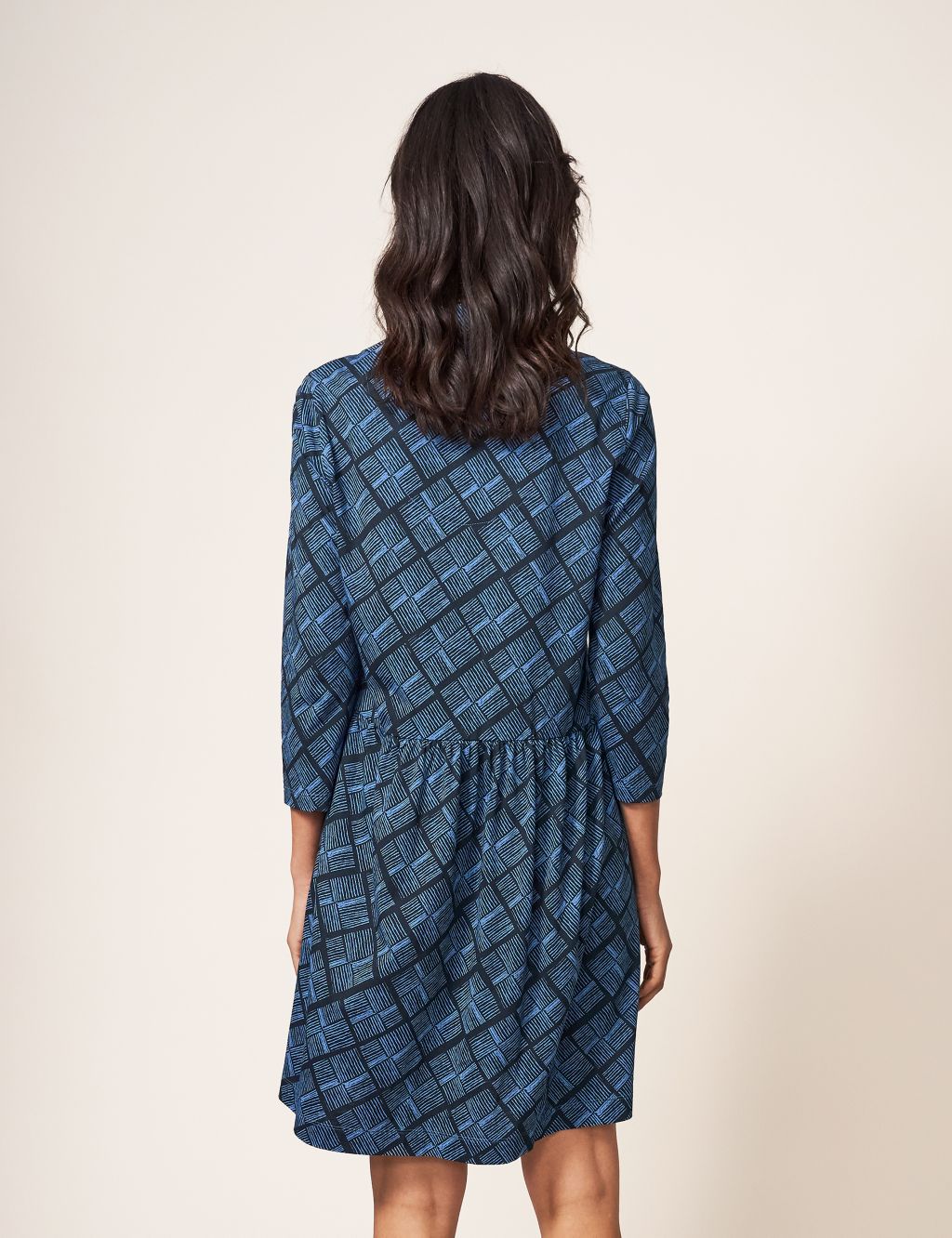 Jersey Checked Relaxed Shirt Dress image 2