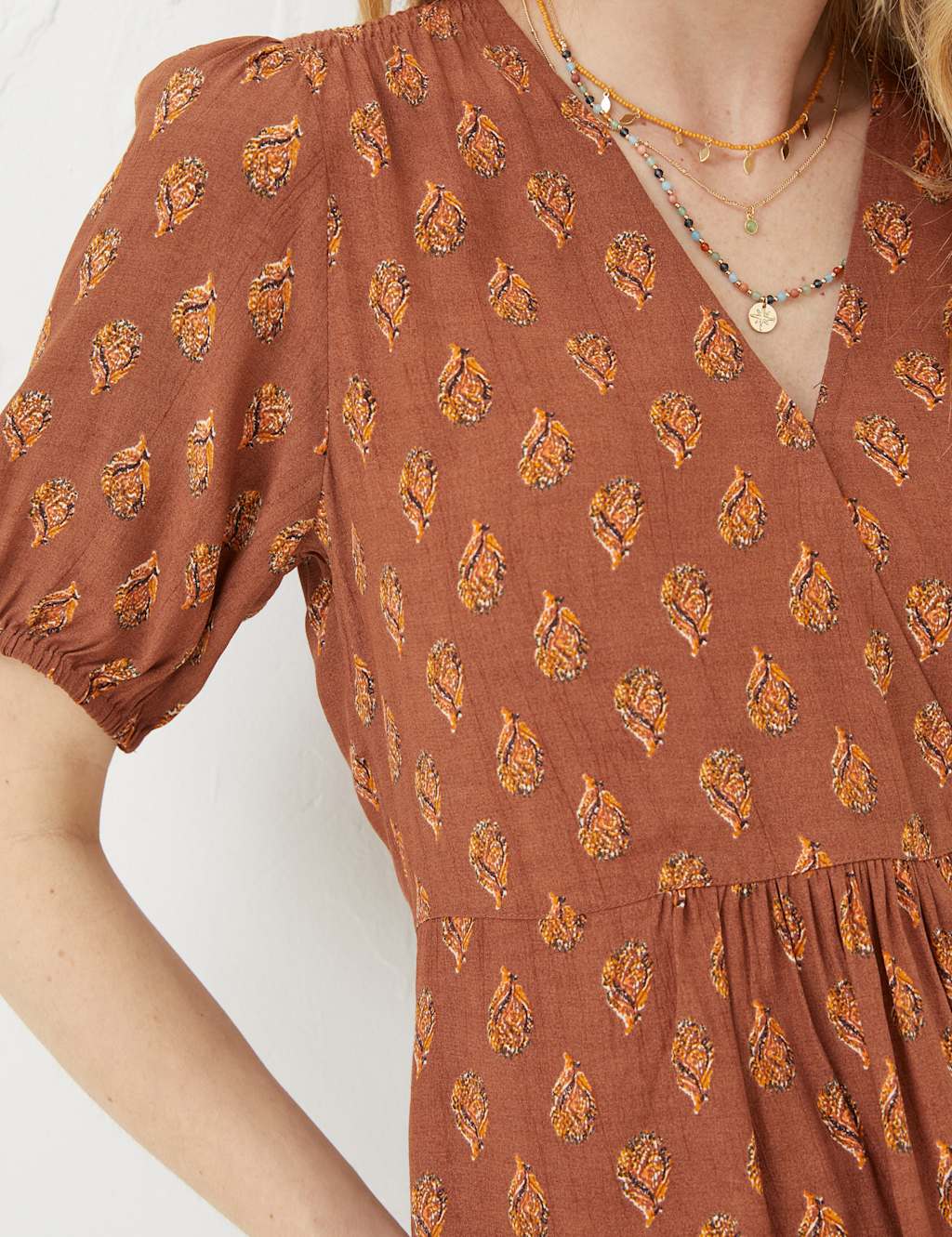 Printed V-Neck Blouse image 3