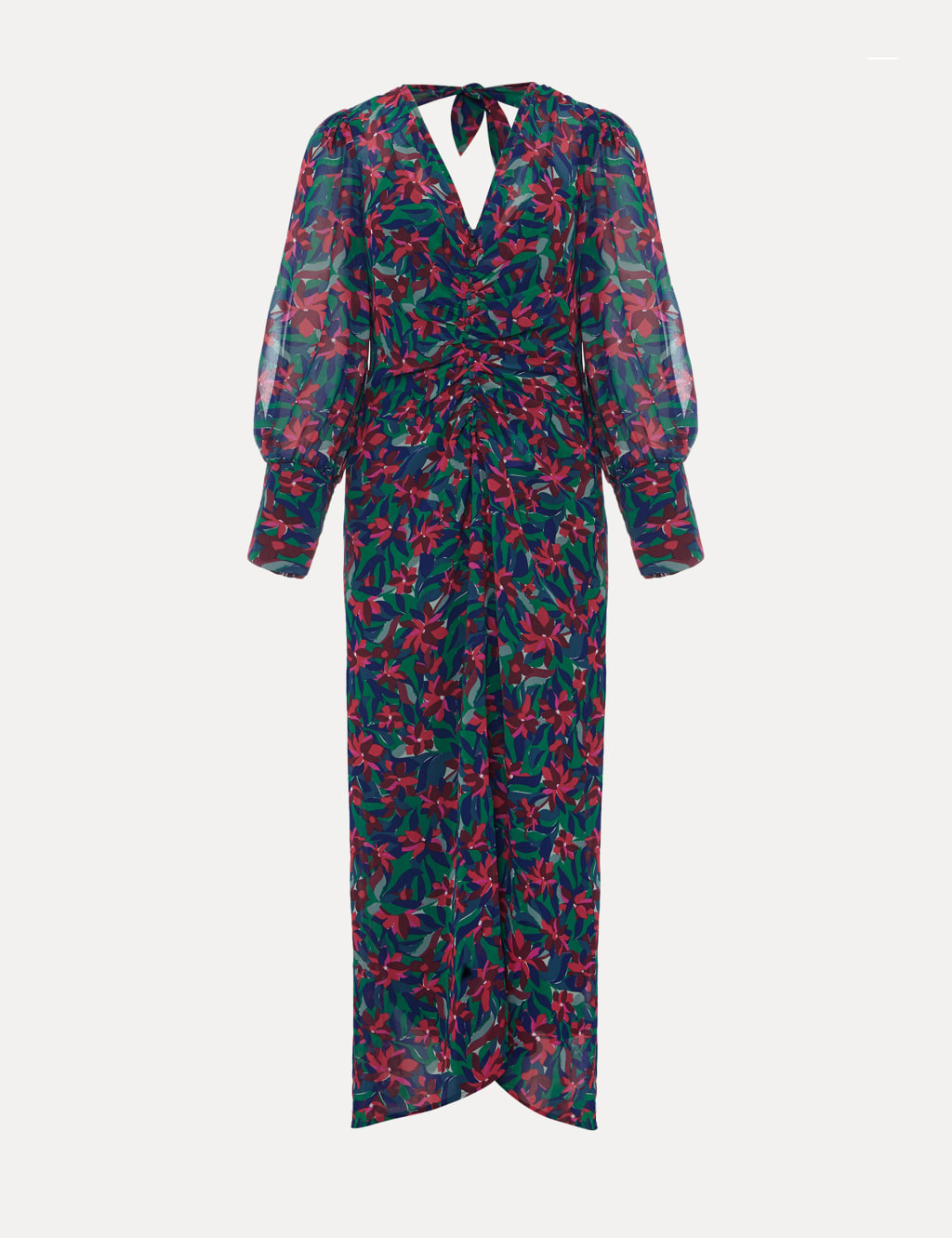 Floral V-Neck Midi Tea Dress image 2