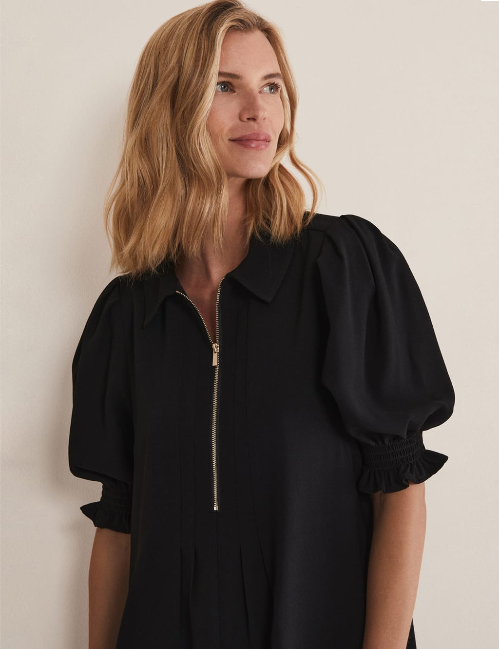 Zip Neck Mini Shift Dress image 5