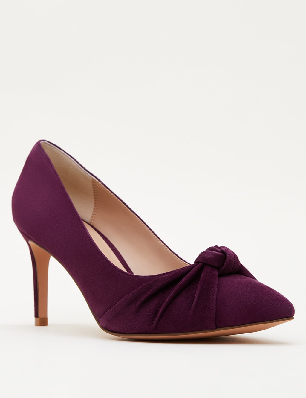 Suede Stiletto Heel Pointed Court Shoes image 2