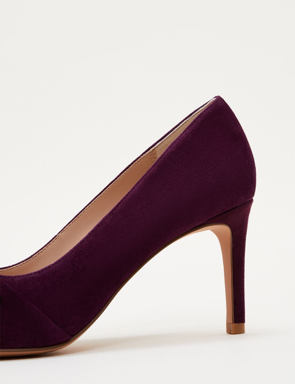 Suede Stiletto Heel Pointed Court Shoes image 5
