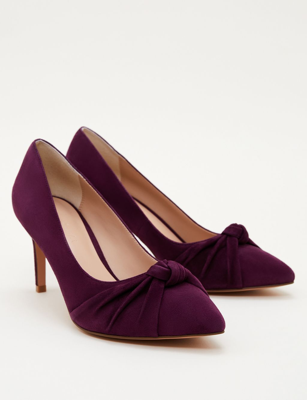 Suede Stiletto Heel Pointed Court Shoes image 2